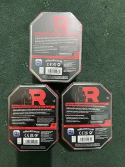 POKEMON SCARLET & VIOLET DESTINED RIVALS TEAM ROCKET TINS ART SET X3 NEW ?? - Image 2