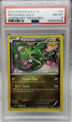 2013 Pokemon Black & White Legendary Treasures - Rayquaza 93/113 Holo - PSA 8 - Image 1
