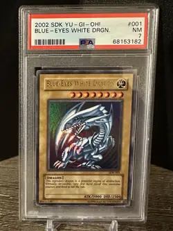 2002 Yu-Gi-Oh! SDK-001 Blue Eyes White Dragon *PSA 7* - Image 1