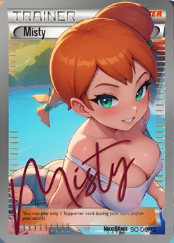 Misty Waifu Trainer Card | Pokemon Full Art Custom DIY Ecchi Sexy Anime Holo SAR - Image 1