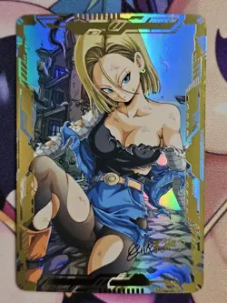 DragonBall Z Super Heros DBZ Andriod 18 Waifu Custom Anime Sexy Holo Foil Card - Image 1