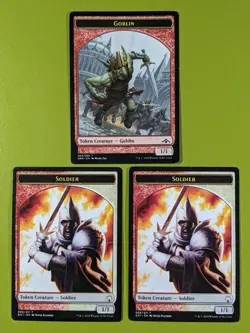 DOUBLE SIDED Goblin & Soldier Token x3 Guilds of Ravnica: Guild Kits 3x MTG - Image 1