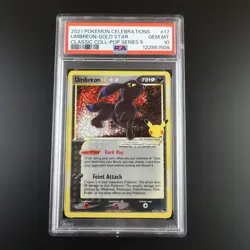 PSA 10 Umbreon Gold Star 17/17 Celebrations Holo Graded Pokemon Card - Image 1