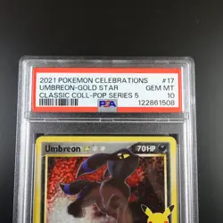 PSA 10 Umbreon Gold Star 17/17 Celebrations Holo Graded Pokemon Card - Image 2