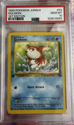 pokemon tcg 1st edition jungle goldeen 53/64 PSA 10 gem mint wotc- UK seller - Image 1