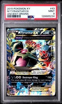 2015 POKEMON ANCIENT ORIGINS M TYRANITAR EX #43 PSA 9 MINT #128885234 - Image 1