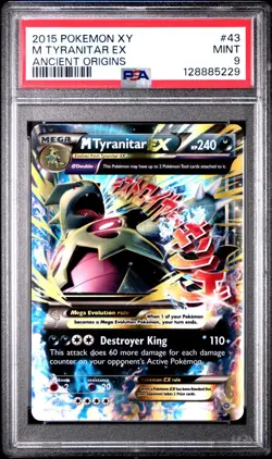 2015 POKEMON ANCIENT ORIGINS M TYRANITAR EX #43 PSA 9 MINT #128885229 - Image 1