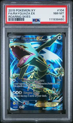 2015 POKEMON XY ROARING SKIES RAYQUAZA EX #104 ULTRA RARE PSA 8 NM #111938460 - Image 1