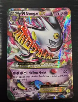 Pokemon TCG Mega Gengar EX Black Star Promos XY166 Shiny Holo Rare - Image 1