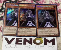 3x (M/NM) Ghost Belle & Haunted Mansion RA01-EN011 Secret Rare 1st Ed. YuGiOh - Image 1