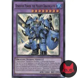 Yugioh Dinoster Power, the Mighty Dracoslayer OP01-EN010 Super Rare NM - Image 1
