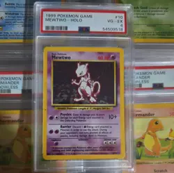 Pokemon Mewtwo Holo Card Base Set 10/102, 1999 Wizards Rare Holo Card PSA 4 - Image 1