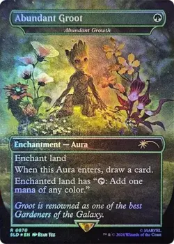 MTG English Abundant Groot - Abundant Growth (Rainbow Foil) NM Foil Secret Lair - Image 1