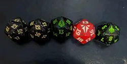 Lot of 5 Magic the Gathering 20 Sided Dice D20 Spindown Life Counter - Image 1