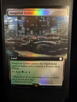 1 x Sunpetal Grove - Foil - Extended Art - Universes Beyond: Fallout - NM-Mint - - Image 1