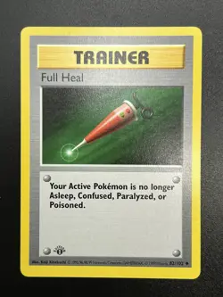 FULL HEAL Pokemon Card - WOTC - 1st Edition - Base Set Shadowless 82/102 NM (2) - Image 1