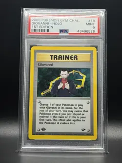 PSA 9 MINT Giovanni 18 Gym Challenge 1st Edition Holo Pokemon Card - Image 1