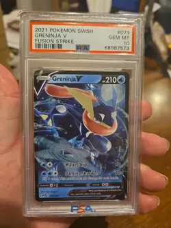 2021 Pokemon Fusion Strike Greninja V Ultra Rare #073 PSA 10!! HOT - Image 1