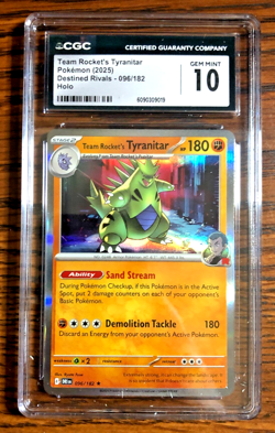 Team Rocket's Tyranitar Holo #096 - CGC GEM MINT 10 - Destined Rivals - Pokemon - Image 1