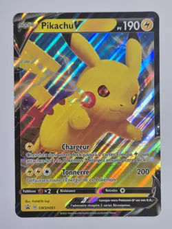 Carte Pokemon Pikachu V SWSH061 JUMBO Holo Promo EB4.5 Francais - Image 1