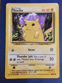1999 Pokemon Base #58/102 Pikachu (Yellow Cheeks) (NM) - Image 1
