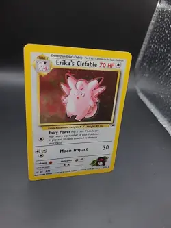 Pokemon TCG Erika's Clefable Gym Heroes Holo Card 3/132 Unlimited Rare MP - Image 2