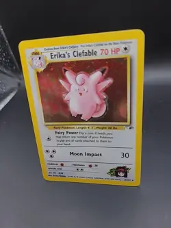 Pokemon TCG Erika's Clefable Gym Heroes Holo Card 3/132 Unlimited Rare MP - Image 3