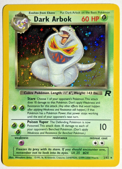 Pokemon TCG Dark Arbok Rare Holo Card #2/82 Team Rocket With SWIRL 🌀 - Image 1