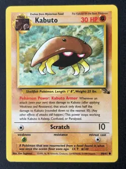 Pokemon TCG Kabuto Fossil Card 50/62 Regular LP - Image 1