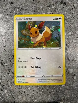 Pokemon TCG Cards Eevee SWSH095 Black Star Promo * Holo Bleed * - Image 1