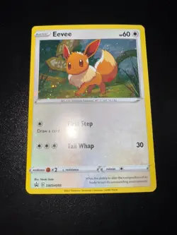 Pokemon TCG Cards Eevee SWSH095 Black Star Promo * Holo Bleed * - Image 3