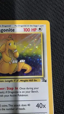 Pokemon TCG Dragonite Fossil 4 Holo Unlimited Holo Rare - Image 3