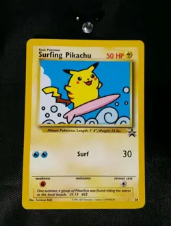 Surfing Pikachu Pokemon WOTC Movie BLACK STAR PROMO RARE #28 NM Low best offer - Image 1