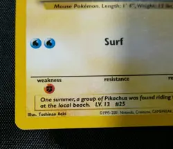 Surfing Pikachu Pokemon WOTC Movie BLACK STAR PROMO RARE #28 NM Low best offer - Image 4