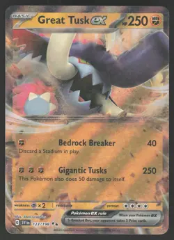 Great Tusk ex 123/198 Double Rare Pokemon TCG SV01: Scarlet & Violet Base Set NM - Image 1