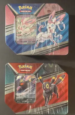 2 Pokemon TCG: V Heroes Tins - Umbreon V Sylveon V NEW Sealed Evolving Skies - Image 1