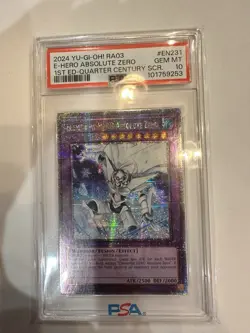 2024 Yu-Gi-Oh! RA03 E-Hero Absolute Zero 1st Edition QUARTER CENTURY SCR. PSA 10 - Image 1