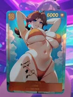Daisy Super Mario Hentai Bikini Sexy Goddess Waifu Anime Doujin DIY Card - Image 1
