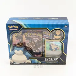 Rare Pokemon Snorlax Pin Collection - 3 Booster Packs Promo Card & Pin Box Set - Image 1