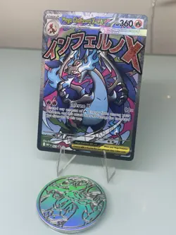 Pokemon TCG - Mega Charizard X Ex (023) Black Star Promo and Coin - Image 1