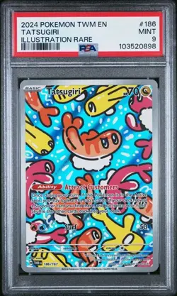 2024 POKEMON TWM EN #186 TATSUGIRI ILLUSTRATION RARE PSA 9 TWILIGHT MASQUERADE - Image 1