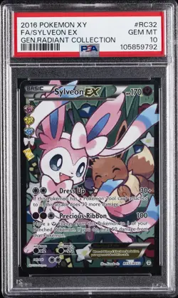 2016 POKEMON XY GENERATIONS RADIANT COLL #RC32 FULL ART/SYLVEON EX PSA 10 - Image 1