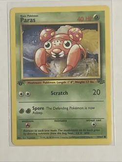 Paras 59/64 1st Edition Regular Non Holo WoTC Pokemon / Pokemon Jungle Set MP - Image 1