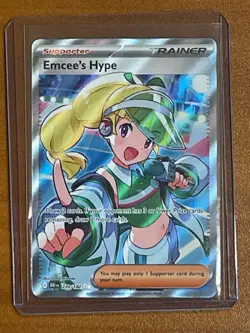 Destined Rivals Emcee's Hype 220/182 Holo Ultra Rare Pokemon TCG - Image 1