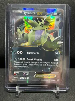 Tyranitar EX 42/98 Holo Rare Pokemon 2015 XY Ancient Origins - LP - Image 1