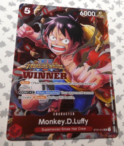 One Piece Card Game English Carte Holo Monkey.D.Luffy ST01-012 WINNER SR Mint - Image 1