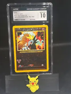 CGC 10 GEM MINT Entei 2001 Black Star Movie Promo 34 Reverse Holo Pokemon Card - Image 1