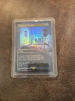 MTG Permission Denied Borderless Foil Rare REX#0017 NM English Jurassic World - Image 3