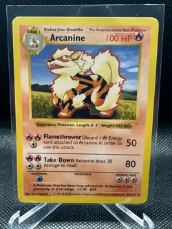 Arcanine 23/102 Shadowless - Vintage 1999 WoTC Pokemon Base Set LP/MP - Image 1