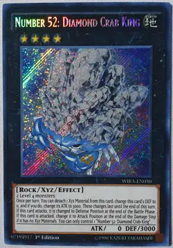 Yugioh 1x Number 52: Diamond Crab King WIRA-EN050 Secret Rare 1st Ed Near Mint - Image 1